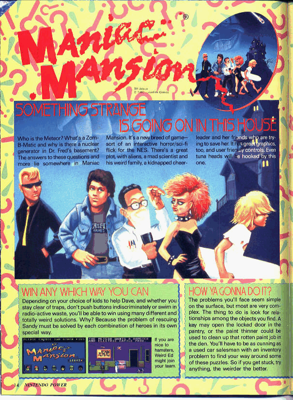 Nintendo Power Issue #16 (September/October 1990) Maniac Mansion Feature 1/6