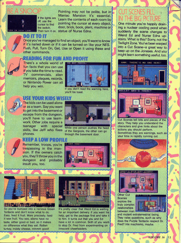Nintendo Power Issue #16 (September/October 1990) Maniac Mansion Feature 2/6