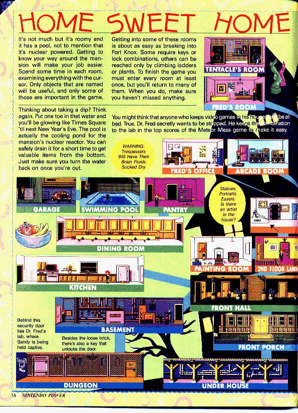 Nintendo Power Issue #16 (September/October 1990) Maniac Mansion Feature 3/6