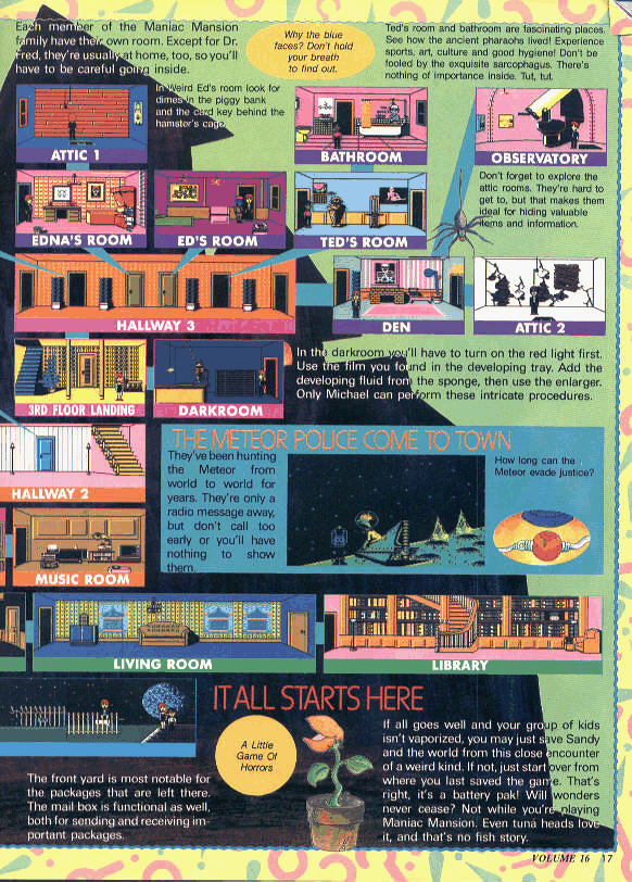 Nintendo Power Issue #16 (September/October 1990) Maniac Mansion Feature 4/6