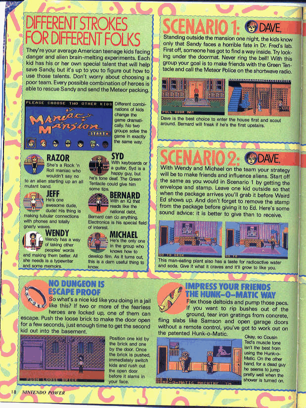 Nintendo Power Issue #16 (September/October 1990) Maniac Mansion Feature 5/6