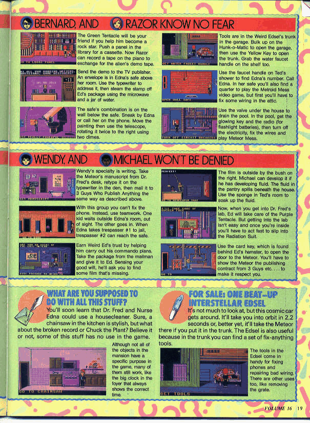 Nintendo Power Issue #16 (September/October 1990) Maniac Mansion Feature 6/6