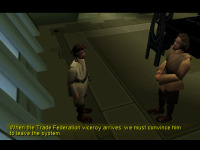Qui-Gon and Obi-Wan discuss their plan of action