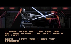 Obi-Wan and Vader duel for the last time. It's just as exciting in the movie as in the game - that is, not very much.