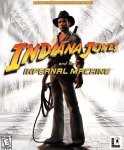 Alternate version of the <i>Infernal Machine</i> box art, with a 3D Indy model instead of a silhouetted Harrison Ford. The rating logo is temporary (the game really was rated