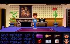 <i>Maniac Mansion Deluxe</i>: Dave in the Mansion's den