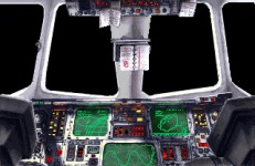 The shuttle's cockpit.