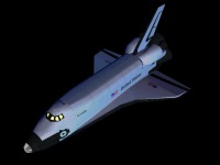 A 3D rendering of the shuttle. It's the fictional "Arcadia" as opposed to the final game's real "Atlantis".