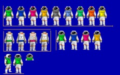 Early sprite designs for the astronauts.