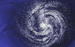 A galaxy appears in the planetarium display