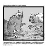 A storyboard frame... Fone Bone encountering the rat creatures.