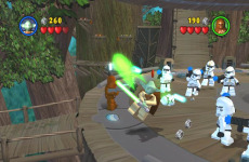 Yoda and Chewie kick some clone's arse