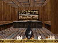 A refference to Stan's Previously Owned Coffins, a location in Monkey Island 2.