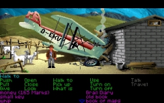 Indy crash lands the biplane on a farm.