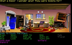 Henry's home is decorated with the venerable Chuck the Plant, who has appeared in several LucasArts games.