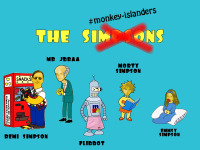 #monkey-island chatters made to look like The Simpsons (Remi's going to kill me for putting this online... I remember him saying at the time: "that is so not like me! I am so not fat!!") I think Flirbnic made this.