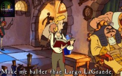 This use of the ventriloquism book references Largo LaGrande, LeChuck's right-hand man from Monkey Island 2.