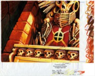 This is a close-up image of the desk and creepy throne in LeChuck's office in his Fortress. It was ultimately cut out from the game.