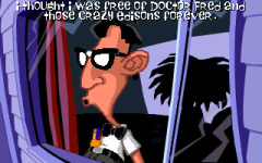 Bernard reflects unfavourably on the events of Maniac Mansion.