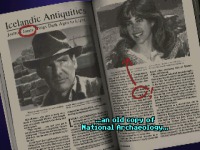 Indiana Jones and Sophia Hapgood in the paper.