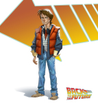 Back to the Future concept art with Marty