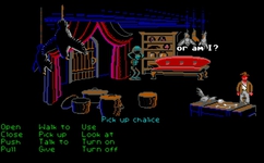 In the demo from Passport to Adventure, Guybrush changes to Indy when he picks up the chalice