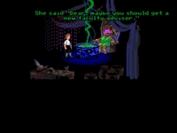 In the demo, the Voodoo Lady's response to the magic phrase refers to Indiana Jones and the Last Crusade