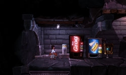 A reference to the Grog machine in Monkey Island and to New Coke