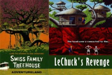 The tree house on Booty Island is similar to the Swiss Family Robinson house in DisneyLand.
